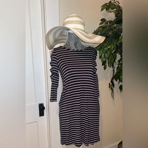 Westport Striped Cold Shoulder Dress